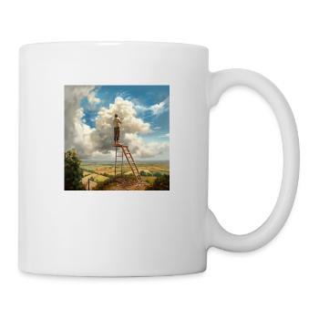 Cloud Painter Clouds Ladder Landscape Surreal - Mug - white - Right
