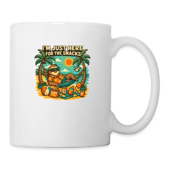 Snack-loving sloth on the beach - Mug - white - Right