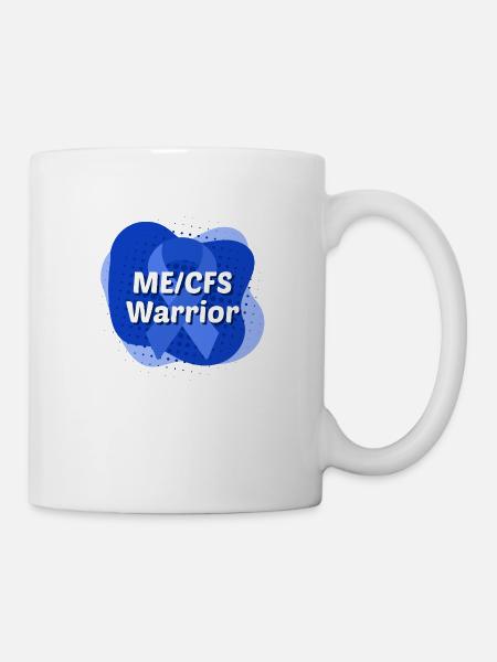 ME/CFS Warrior blaue Schleife - Tasse - Weiß