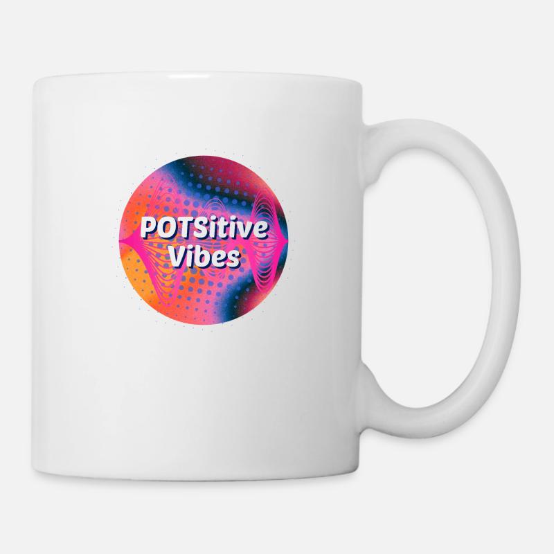 POTSitive Vibes Colorful Background Waves - Mug - white