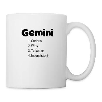 Zwillinge Sternzeichen Design – Duale Natur und Intellekt - Tasse - Weiß - Rechts