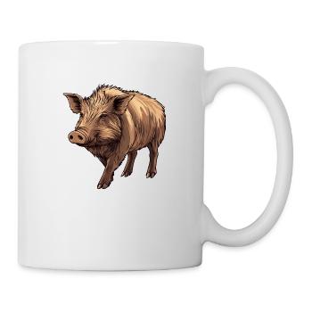 Wildschwein - Tasse - Weiß - Rechts