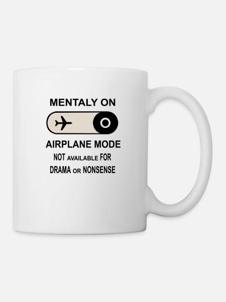 Mentally on Airplane Mode - Mug - white