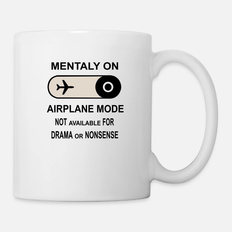 Mentalement en mode avion - Mug blanc - blanc