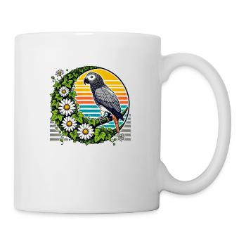 Afrikanischer Graupapagei - Tasse - Weiß - Rechts