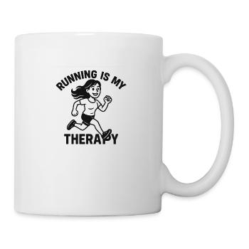 Laufen ist meine Therapie - Tasse - Weiß - Rechts