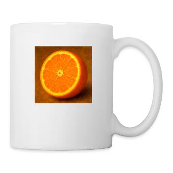 Orange gespalten - Tasse - Weiß - Rechts