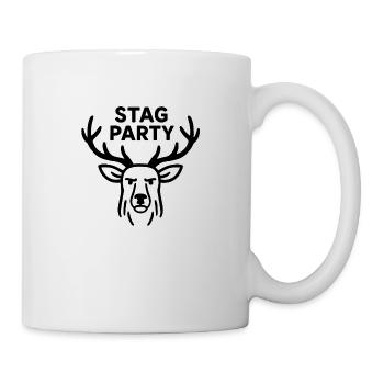 Stag Party – Graphique audacieux de cerf à bois de cerf - Mug blanc - blanc - Droite