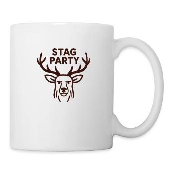 Stag Party – Graphique audacieux de cerf à bois de cerf - Mug blanc - blanc - Droite