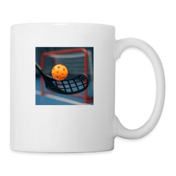 Sport - Unihockey, Schläger und Ball - Tasse - Weiß - Rechts