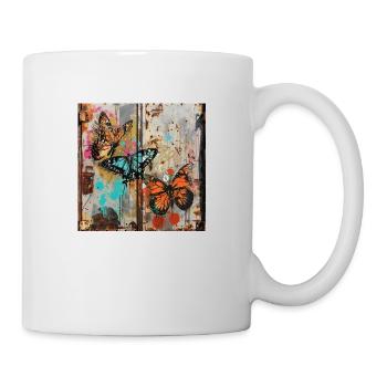 Graffiti Papillons Rouille Métal Urban Streetar - Mug blanc - blanc - Droite