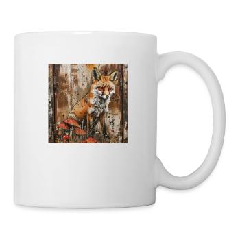 Graffiti Fox Toadstools Rust Metal Street Art - Mug - white - Right