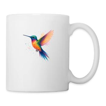 Regenbogen-Kolibri in Aquarell - Tasse - Weiß - Rechts
