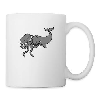 Octopus Whale 2 Fighting Deep Sea Monster Sea Monster - Mug - white - Right