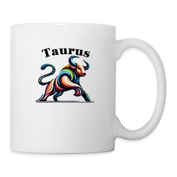 Taureau Taureau coloré - Mug blanc - blanc - Droite