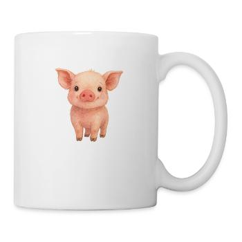 Cute Piglet – Watercolor Illustration - Mug - white - Right