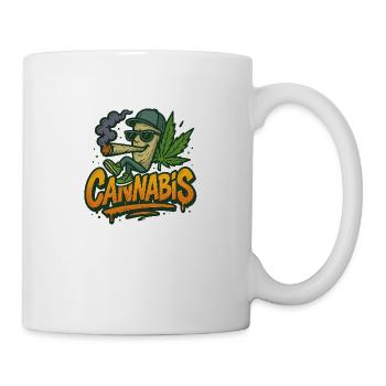CANNABIS Style urbain avec feuilles et fumée - Mug blanc - blanc - Droite