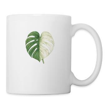 Monstera Albo – L’élégance en vert et blanc - Mug blanc - blanc - Droite