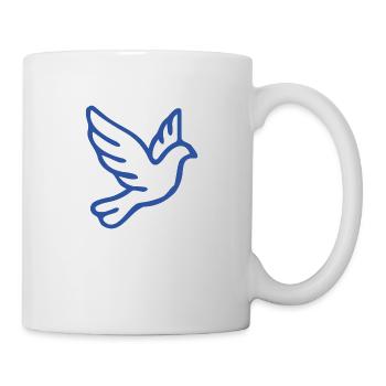 Friedenssymbol in eleganter Einlinien-Zeichnung - Tasse - Weiß - Rechts
