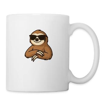 paresseux cool avec lunettes de soleil dessin animé - Mug blanc - blanc - Droite