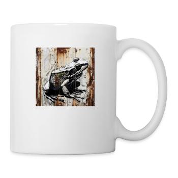 graffiti, frog, rust, metal, urban, street art, urban - Mug - white - Right