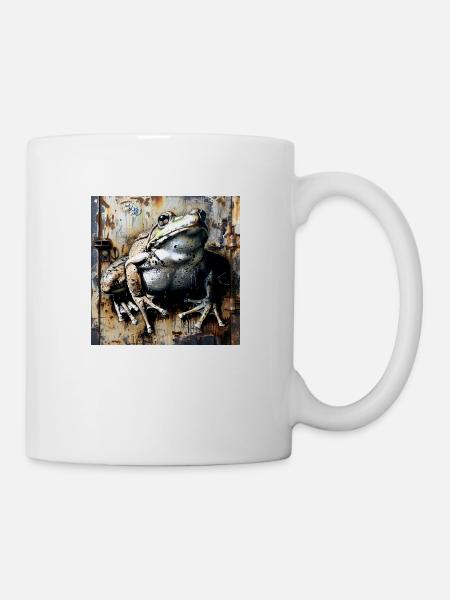 Graffiti Toad Toad Frog Rust Metal Urban - Mug - white