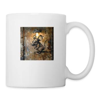 Graffiti Mouse Lamp Rust Metal Urban Street Art - Mug - white - Right