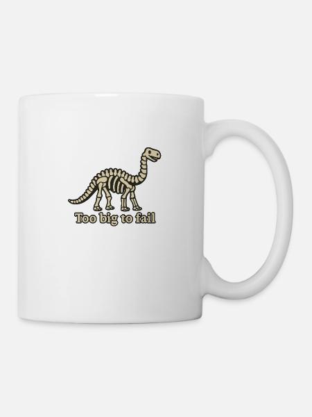 Brontosaurus skeleton too big to fail - Mug - white
