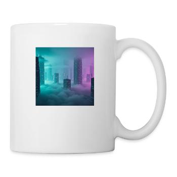Ville Néon Éthérée - Mug blanc - blanc - Droite