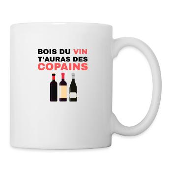 Vin + Copains = Parfait Apéro – Design Fun - Mug blanc - blanc - Droite
