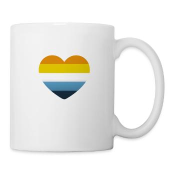 Herz in den Farben der AroAce-Flagge - Tasse - Weiß - Rechts