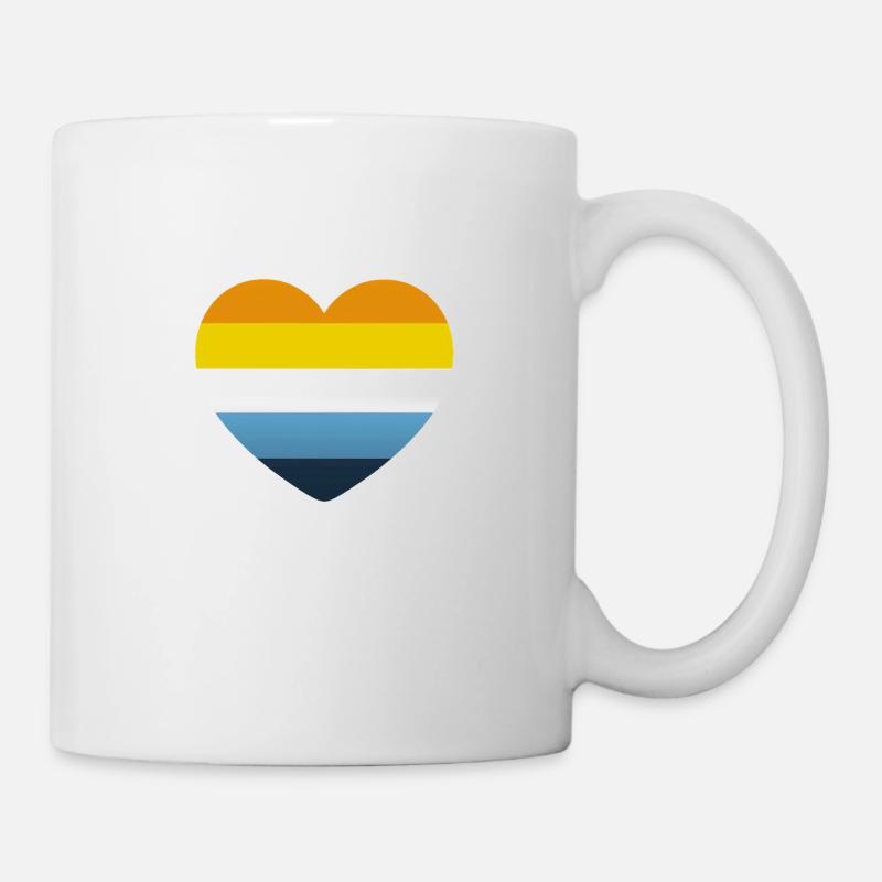 Herz in den Farben der AroAce-Flagge - Tasse - Weiß