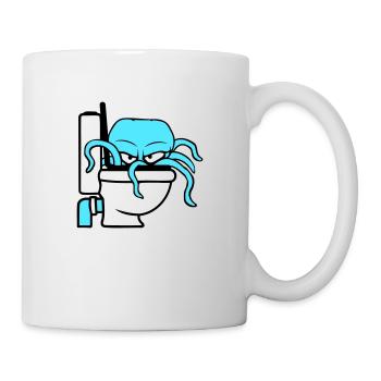 Octopus in Toilet Toilet Toilet Toilet Bowl Toilet Flush - Mug - white - Right