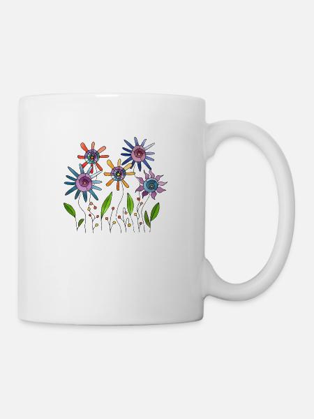 Blumen - Tasse - Weiß