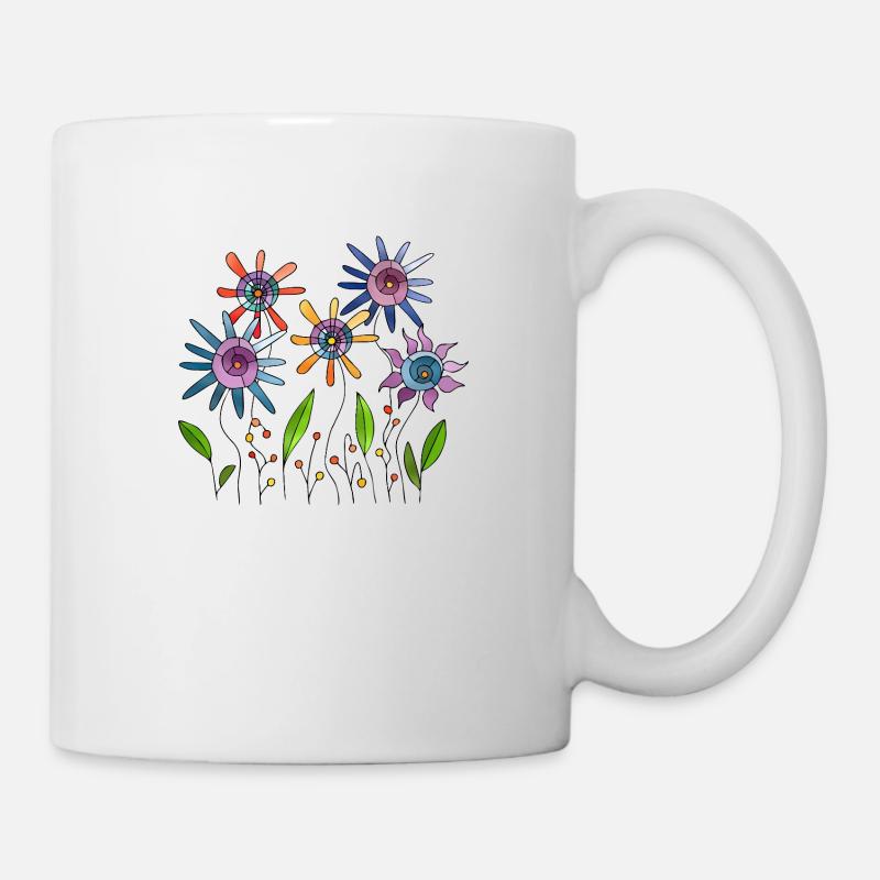 Blumen - Tasse - Weiß