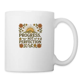 Progress not Perfection - Tasse - Weiß - Rechts