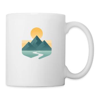 Paysage de montagne minimaliste au coucher du soleil - Mug blanc - blanc - Droite