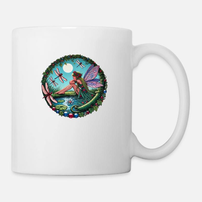 Libelle Fee - Tasse - Weiß