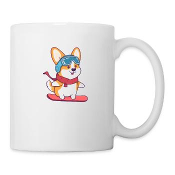 Snowboard Corgi parfait pour les fans de chiens - Mug blanc - blanc - Droite