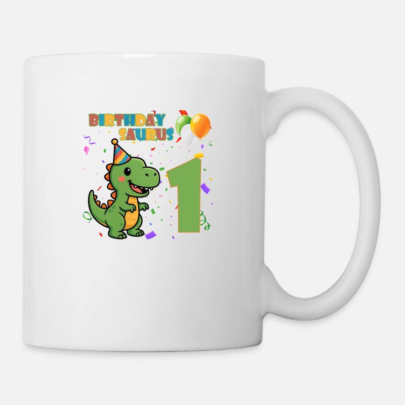 Birthdaysaurus – Dino Geburtstag - Tasse - Weiß