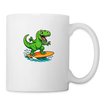 surfing t rex - Mug - white - Right
