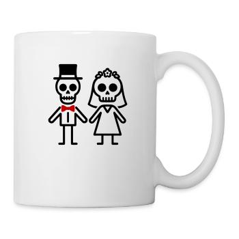 Ehepaar Hochzeit Skelett - Tasse - Weiß - Rechts
