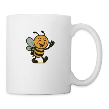 Happy Bee – Bonne humeur bourdonnante - Mug blanc - blanc - Droite