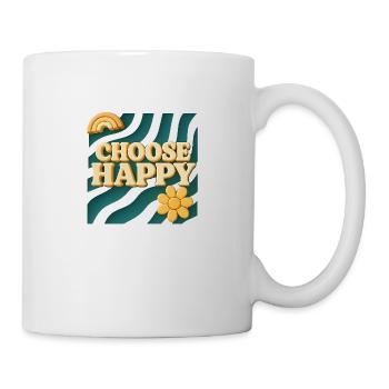 Choose Happy – 3D Retro Design - Mug - white - Right