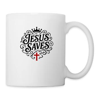 Jesus Rettet Christlich - Tasse - Weiß - Rechts