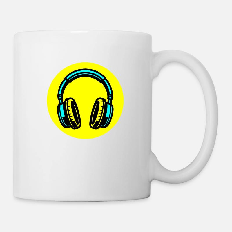 Kopfhörer Symbol Musik - Tasse - Weiß