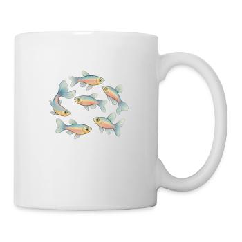 Poisson pastel en bancs - Mug blanc - blanc - Droite