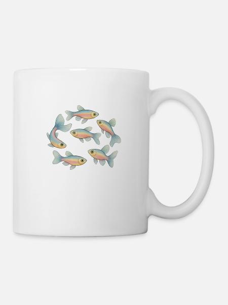 Pastellfische im Schwarm - Tasse - Weiß