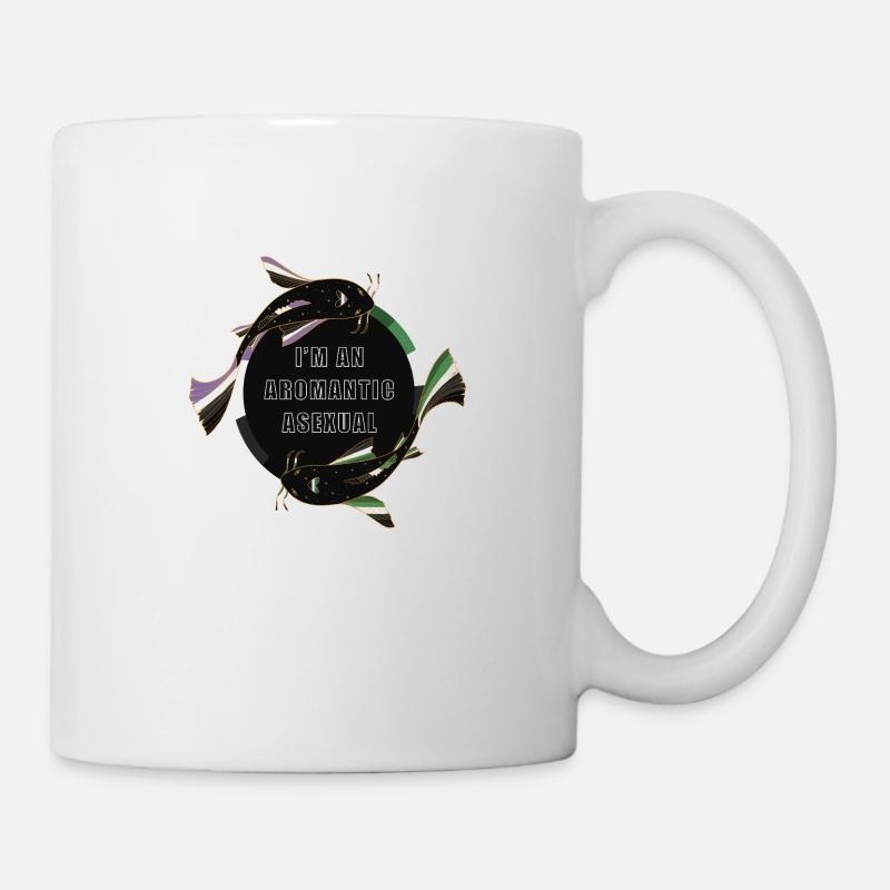 🌊 Aro Ace Koi – Flow With No Labels 💜🤍🖤💚 - Mug - white