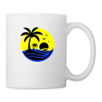 Île Palmiers Mer - Mug blanc - blanc - Droite